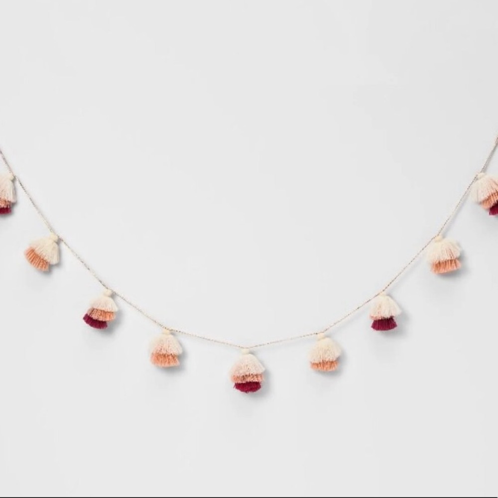 Opalhouse pink white tassel garland